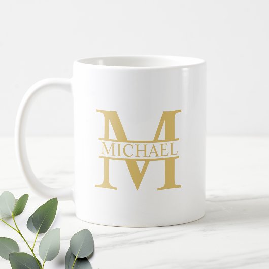 Personalisierte Monogramm und Name Kaffeetasse