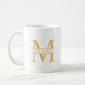 Personalisierte Monogramm und Name Kaffeetasse (Links)