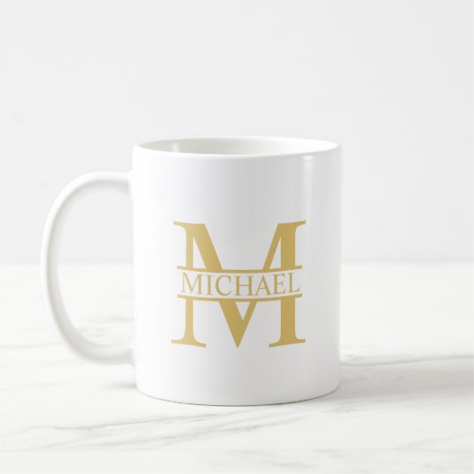 Personalisierte Monogramm und Name Kaffeetasse (Links)