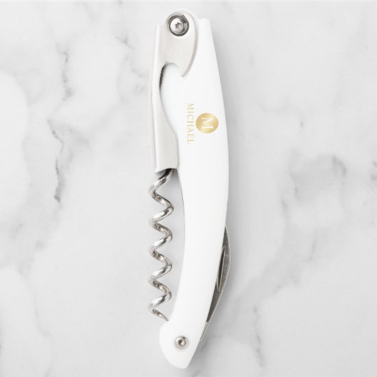 Personalisierte Monogramm und Name Kellnermesser (Vorderseite)