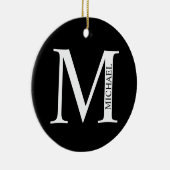 Personalisierte Monogramm und Name Keramik Ornamen Keramik Ornament (Rechts)
