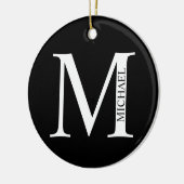 Personalisierte Monogramm und Name Keramik Ornamen Keramik Ornament (Links)