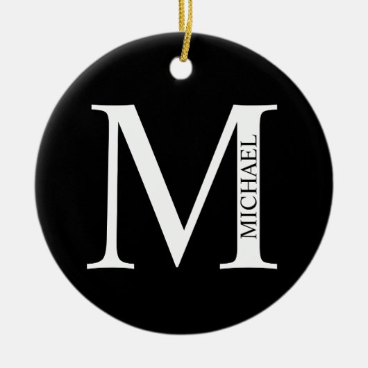 Personalisierte Monogramm und Name Keramik Ornamen Ornament (Vorne)