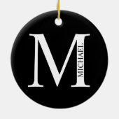 Personalisierte Monogramm und Name Keramik Ornamen Ornament (Hinten)