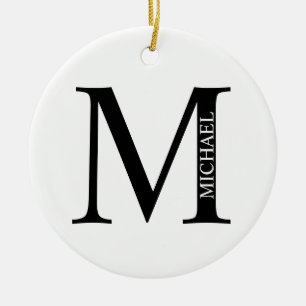 Personalisierte Monogramm und Name Keramik Ornamen Ornament