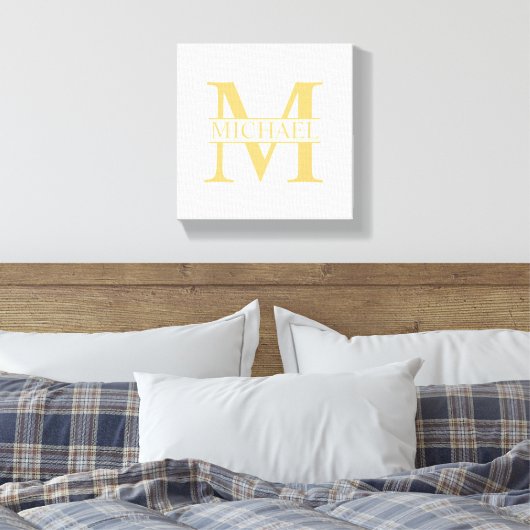 Personalisierte Monogramm und Name Leinwanddruck (Insitu (Schlafzimmer))