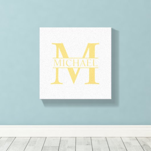 Personalisierte Monogramm und Name Leinwanddruck (Insitu (Holzboden))