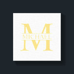 Personalisierte Monogramm und Name Leinwanddruck<br><div class="desc">Personalisierte Monogramm- und Namensgeschenke mit personalisiertem Monogramm im klassischen Serif-Schriftart-Stil mit einem Namenskasten in der Mitte des Monogramms auf weißem Hintergrund. Perfekt als Wohngestaltungen, Hauswärme Geschenke, Feriengeschenke für Familien, Neuvermählte und mehr. Bitte beachten Sie: Die Details der Folie werden im Kunstwerk simuliert. Bei der Herstellung dieses Produktes wird keine Folie...</div>