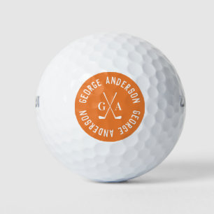 Personalisierte Monogramm und Name modern minimal Golfball