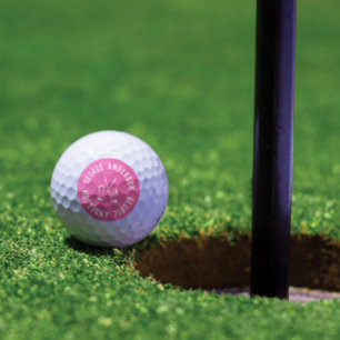 Personalisierte Monogramm und Name modern minimal Golfball
