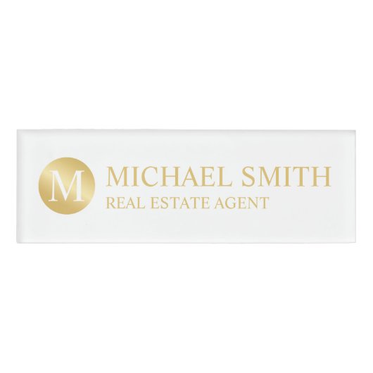 Personalisierte Monogramm und Name Namenschild (Vorderseite)