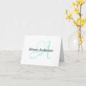 Personalisierte Monogramm und Name-Notecard Karte (Gelbe Blume)