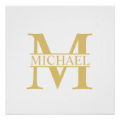 Personalisierte Monogramm und Name Poster (Vorderseite)