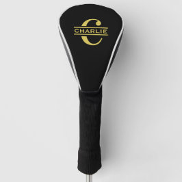 Personalisierte Monogramm und Name Schwarz und Gol Golf Headcover