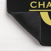 Personalisierte Monogramm und Name Schwarz und Gol Mousepad (Ecke)