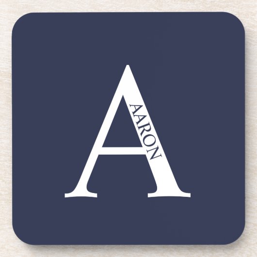 Personalisierte Monogramm- und Namens-Getränkekart Getränkeuntersetzer (Vorderseite)