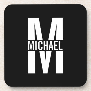 Personalisierte Monogramm- und Namens-Getränkekart Getränkeuntersetzer