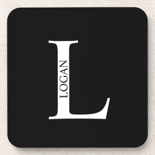 Personalisierte Monogramm- und Namens-Getränkekart Getränkeuntersetzer