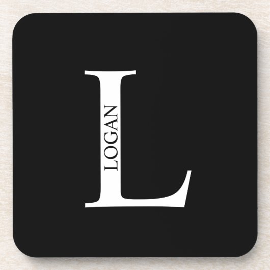 Personalisierte Monogramm- und Namens-Getränkekart Getränkeuntersetzer (Vorderseite)