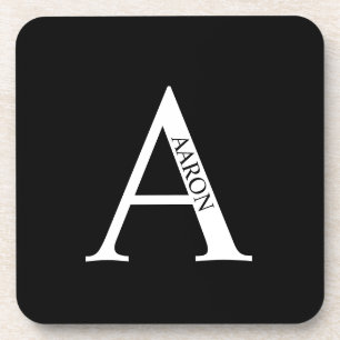 Personalisierte Monogramm- und Namens-Getränkekart Getränkeuntersetzer