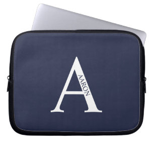 Personalisierte Monogramm- und Namens-Laptop-Hülle Laptopschutzhülle