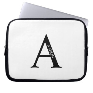 Personalisierte Monogramm- und Namens-Laptop-Hülle Laptopschutzhülle