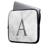Personalisierte Monogramm- und Namens-Laptoptasche Laptopschutzhülle (Vorderseite Links)