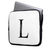 Personalisierte Monogramm- und Namens-Laptoptasche Laptopschutzhülle (Vorderseite Links)