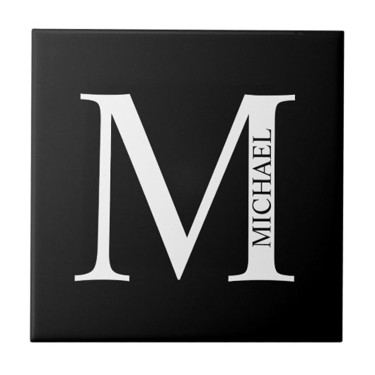 Personalisierte Monogramm und Namensdatei Fliese (Vorderseite)