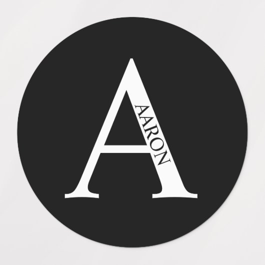 Personalisierte Monogramm- und Namensetiketten Etiketten (Design 1)