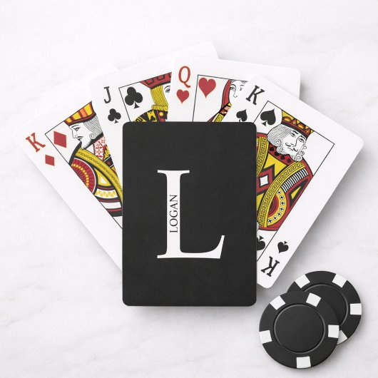 Personalisierte Monogramm- und Namenskarte Spielkarten