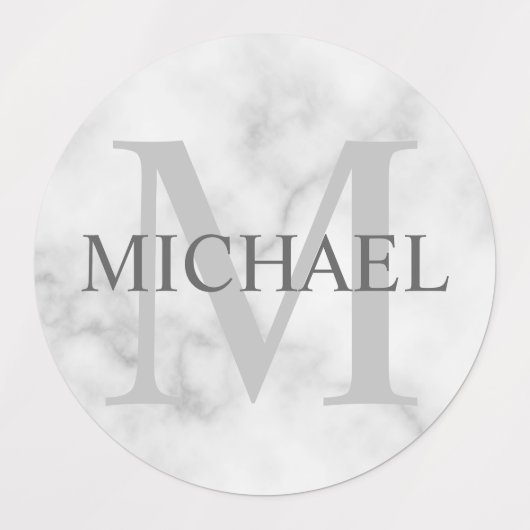 Personalisierte Monogramm- und Namensschilder aus Etiketten (Design 1)