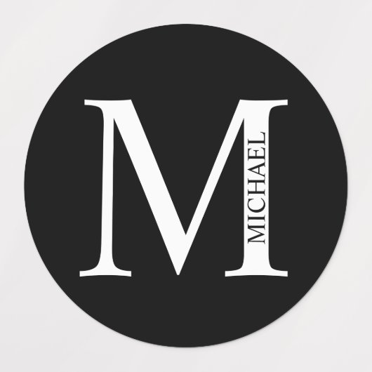 Personalisierte Monogramm- und Namensschilder Etiketten (Design 1)