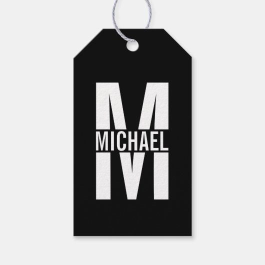 Personalisierte Monogramm- und Namensschilder Geschenkanhänger (Vorderseite)