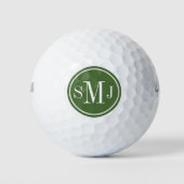 Personalisierte Monogramm- und Treetop-Rahmen Golfball (Vorderseite)
