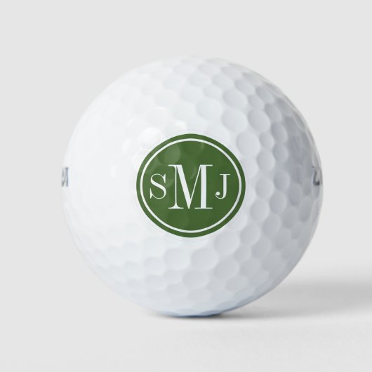 Personalisierte Monogramm- und Treetop-Rahmen Golfball (Vorderseite)