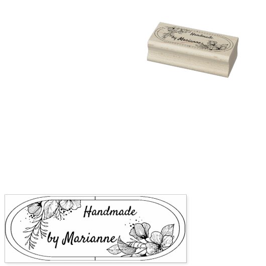Personalisierte monogramm Vintage geometrische Blu Gummistempel (Stempel)