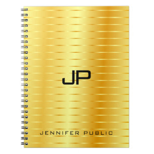 Personalisierte Monogramm-Vorlage Faux-Gold Notizblock