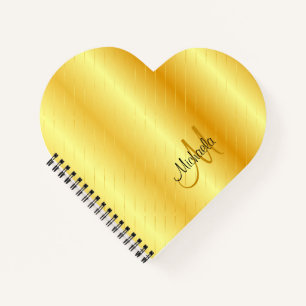 Personalisierte Monogramm-Vorlage für Gold-Look Notizblock