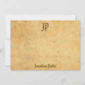 Personalisierte Monogramm-Vorlage Mitteilungskarte (Vorderseite)