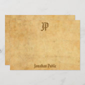 Personalisierte Monogramm-Vorlage Mitteilungskarte (Vorne/Hinten)