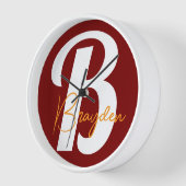 Personalisierte Monogramm-Wandleuchte Uhr (Winkel)