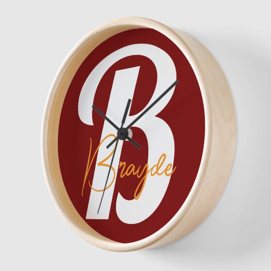 Personalisierte Monogramm-Wandleuchte Uhr (Winkel)