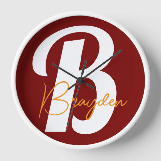 Personalisierte Monogramm-Wanduhr Uhr