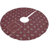 Personalisierte Monogramm-Weihnachtsbaumdecke Polyester Weihnachtsbaumdecke (Schrägansicht)