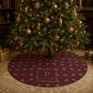 Personalisierte Monogramm-Weihnachtsbaumdecke Polyester Weihnachtsbaumdecke