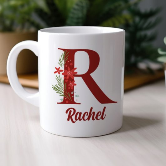 Personalisierte Monogramm Weihnachtsschokolade Kaffeetasse