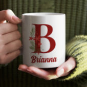 Personalisierte Monogramm Weihnachtsschokolade Kaffeetasse