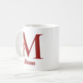 Personalisierte Monogramm Weihnachtsschokolade Kaffeetasse (Vorderseite Links)