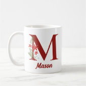 Personalisierte Monogramm Weihnachtsschokolade Kaffeetasse (Links)